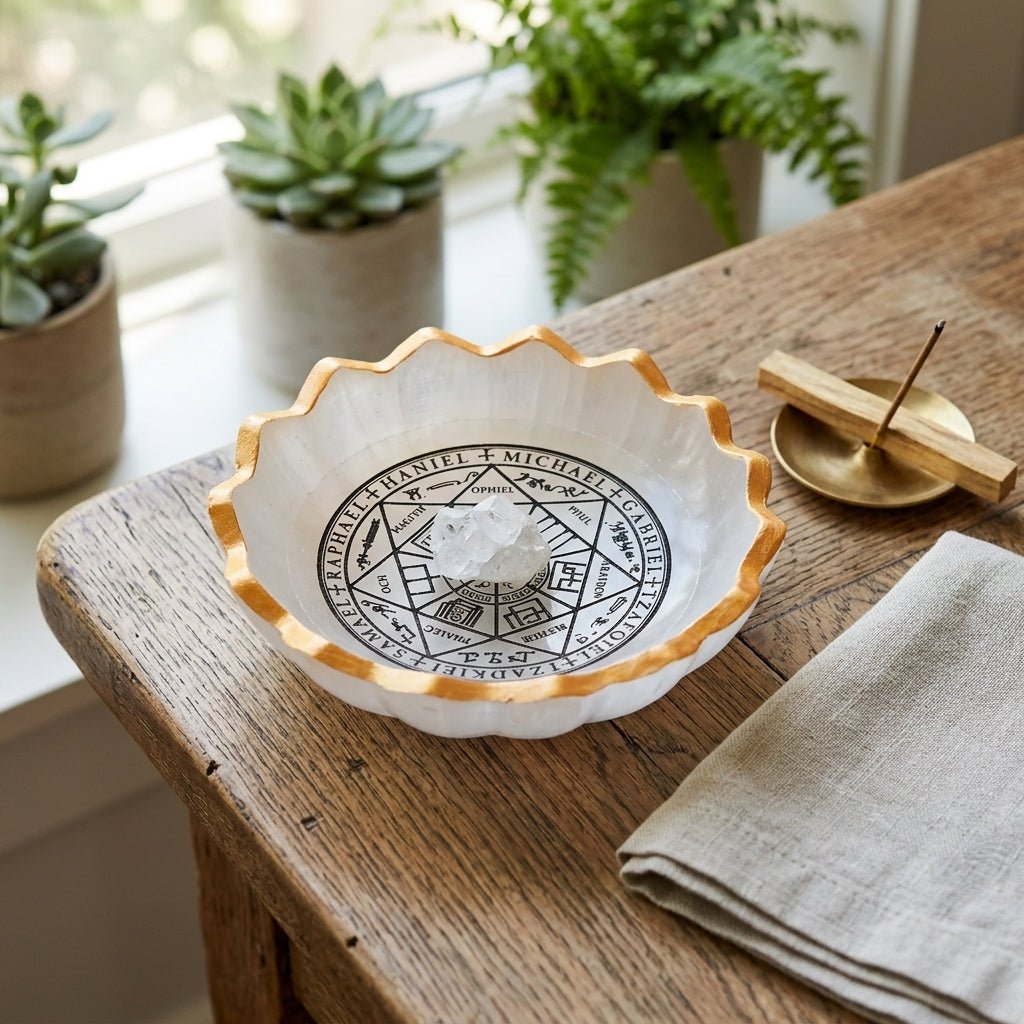 Archangel Protection Energy Selenite Bowl - GOOD HABITSS