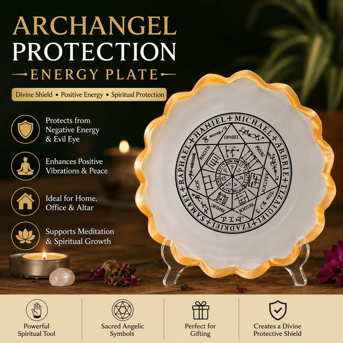 Archangel Protection Energy Selenite Bowl - GOOD HABITSS