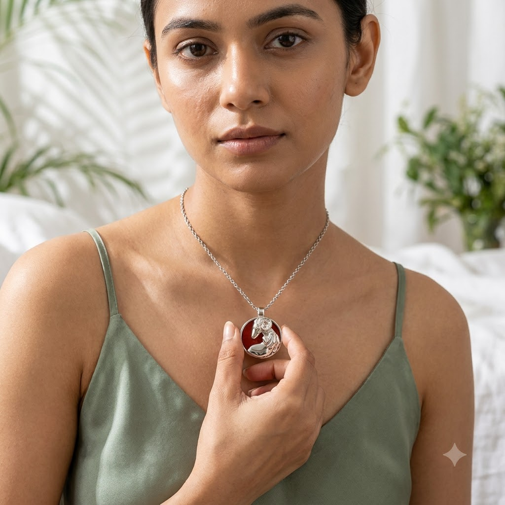 Virgo Zodiac Necklace – Red Jasper Crystal-Inspired Jewellery – Good Habiitss