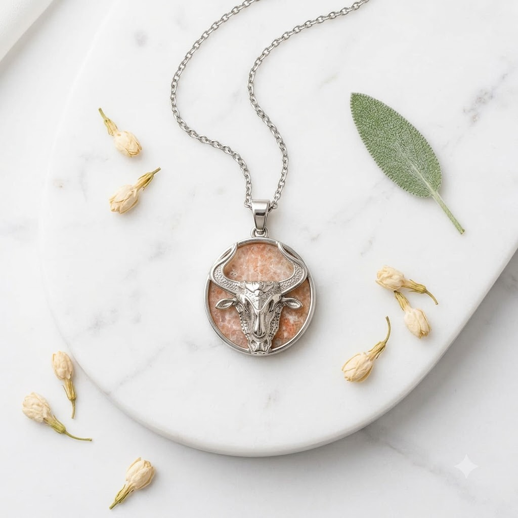 Taurus Zodiac Pendant – Crystal-Inspired Necklace – Good Habiitss