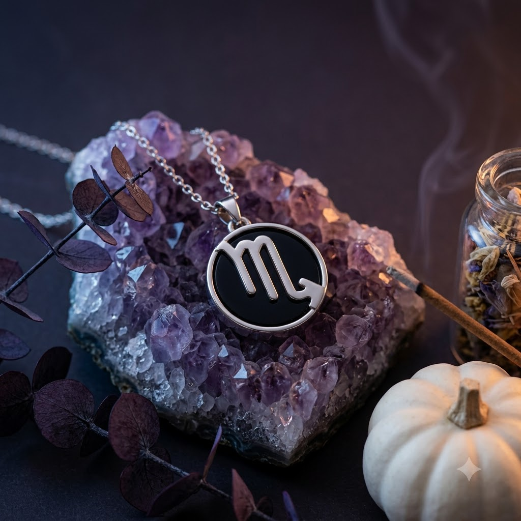 Scorpio Zodiac Pendant – Crystal-Inspired Necklace – Good Habiitss