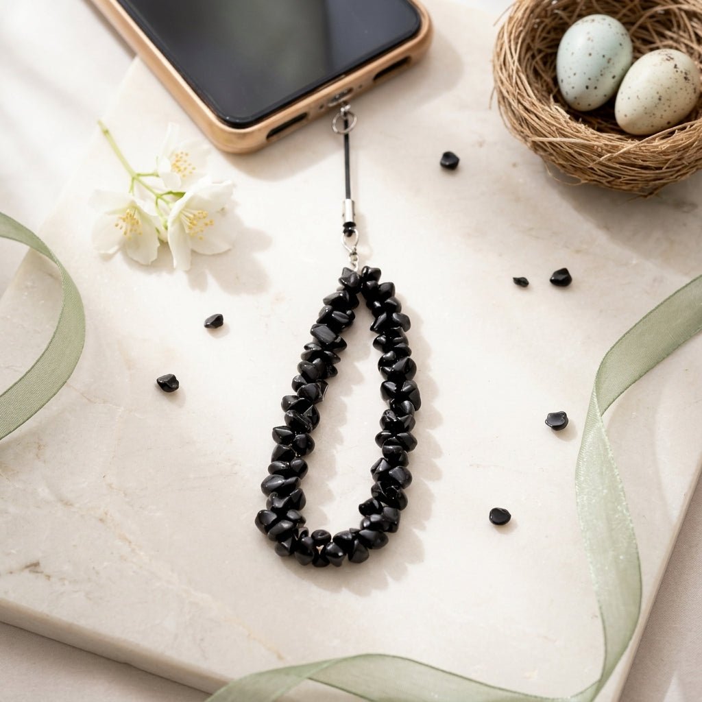 Black Obsidian Spiritual Phone Loop - GOOD HABITSS