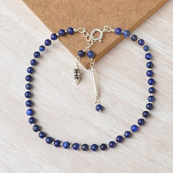 Blue Lapis Lazuli Anklet - GOOD HABITSS