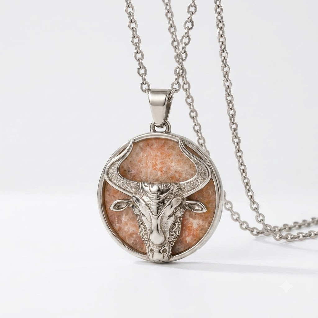 Taurus Zodiac Pendant – Crystal-Inspired Necklace – Good Habiitss