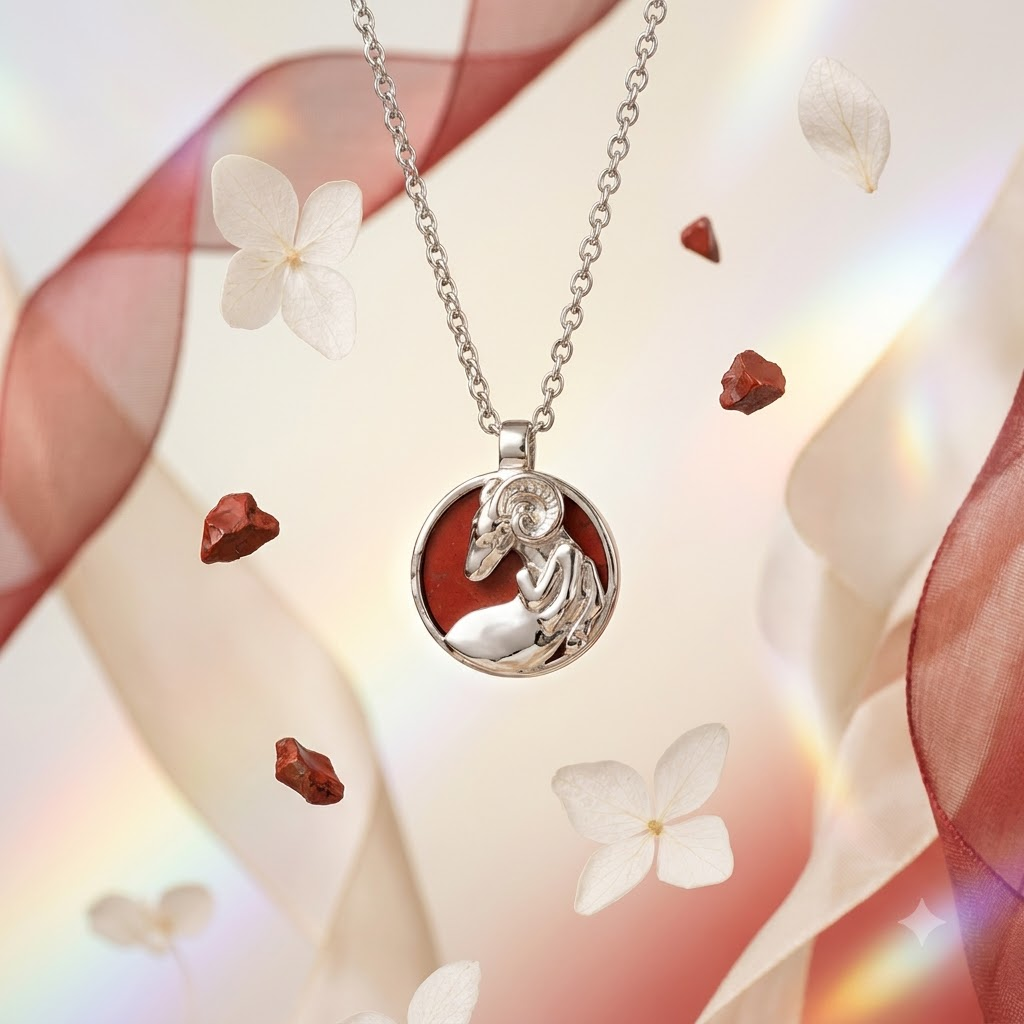 Virgo Zodiac Necklace – Red Jasper Crystal-Inspired Jewellery – Good Habiitss