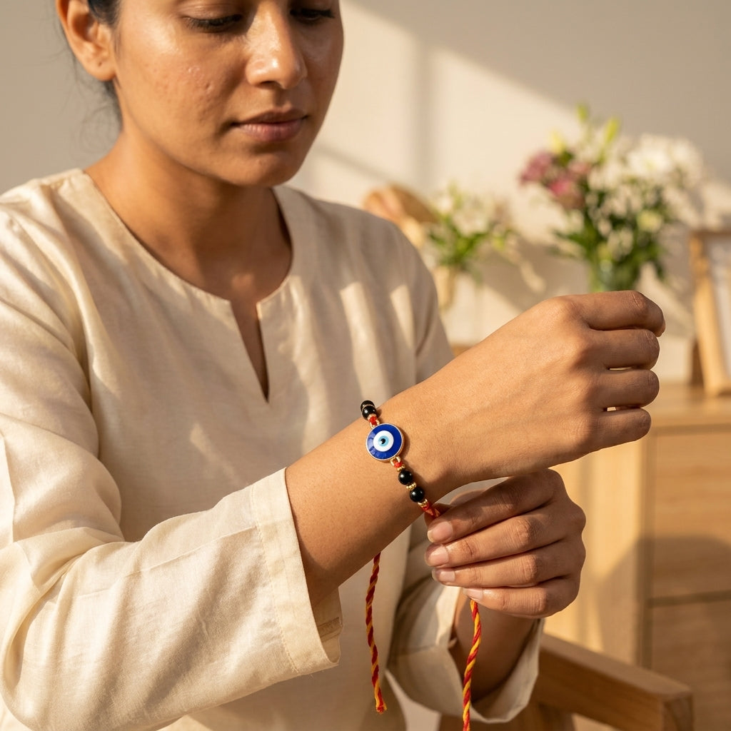 Nazar Suraksha Rakhi – Evil Eye-Inspired Raksha Bandhan Gift – Good Habiitss