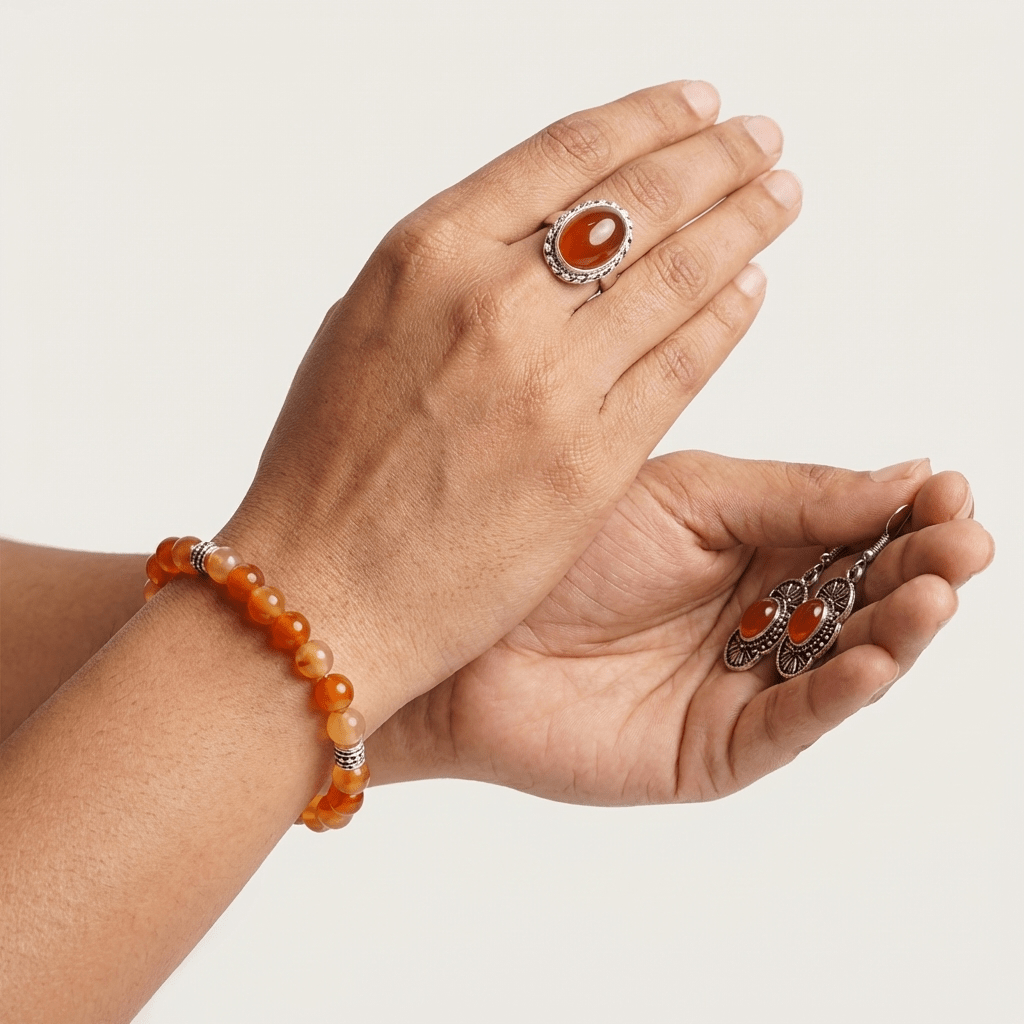 Carnelian Healing Crystal Jewelry Set - GOOD HABITSS