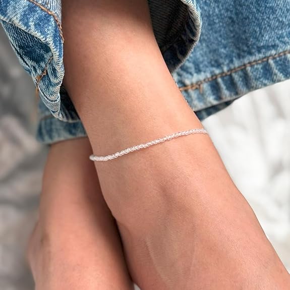 Clear Quartz Anklet - GOOD HABITSS