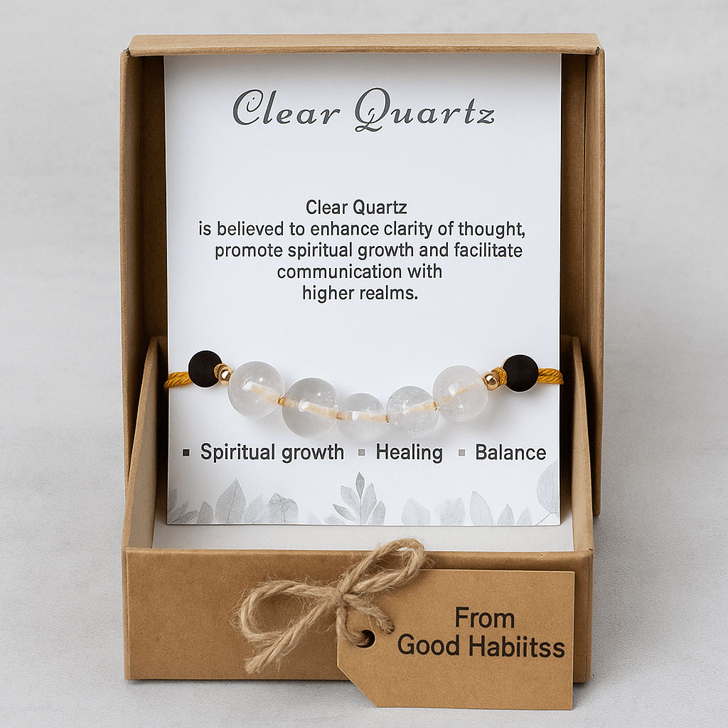 Clear Quartz Healing Rakhi - GOOD HABITSS