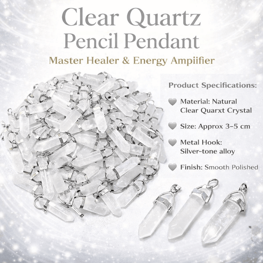 Clear Quartz Pencil Pendant - GOOD HABITSS
