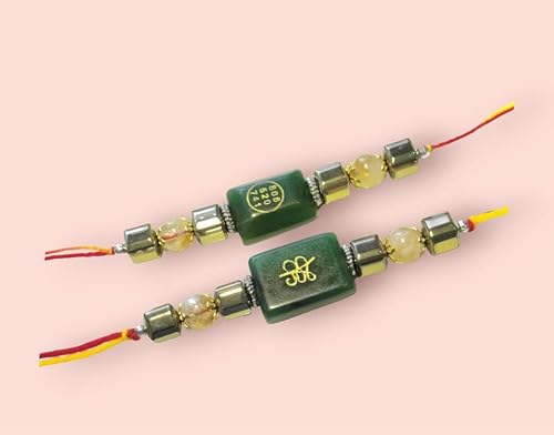 Crystal Green Jade Stone Money Switch Word Zibu Symbol Rakhi - GOOD HABITSS