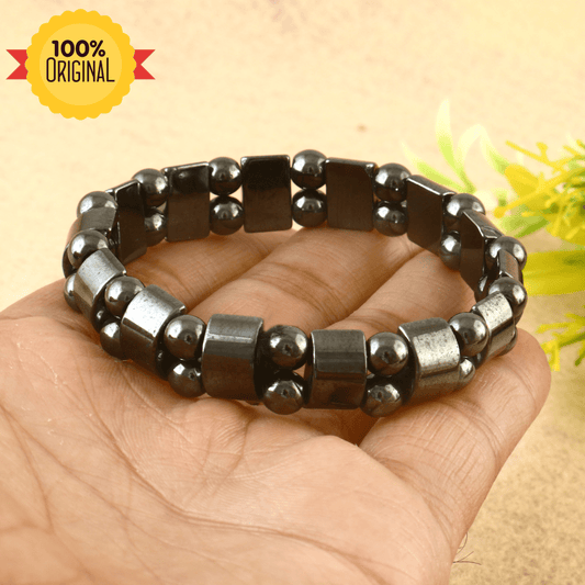 Double Layer Natural Hematite Bracelet – Magnetic Look Healing Stone for Men & Women - GOOD HABITSS
