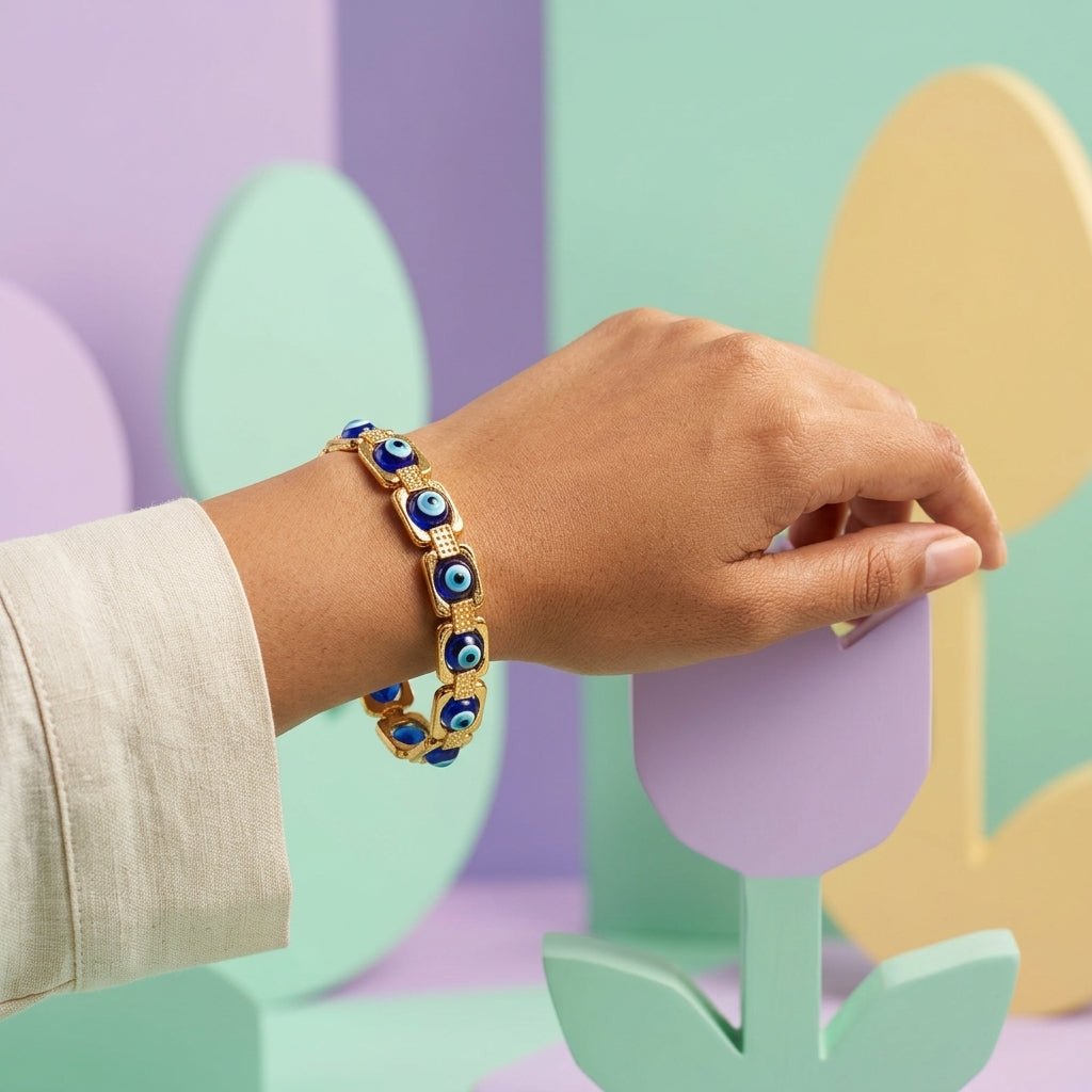 Evil Eye Protection Metal Bracelet - GOOD HABITSS
