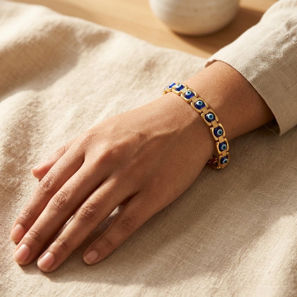 Evil Eye Protection Metal Bracelet - GOOD HABITSS