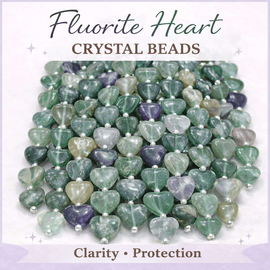 Fluorite Heart Crystal Beads Line - GOOD HABITSS