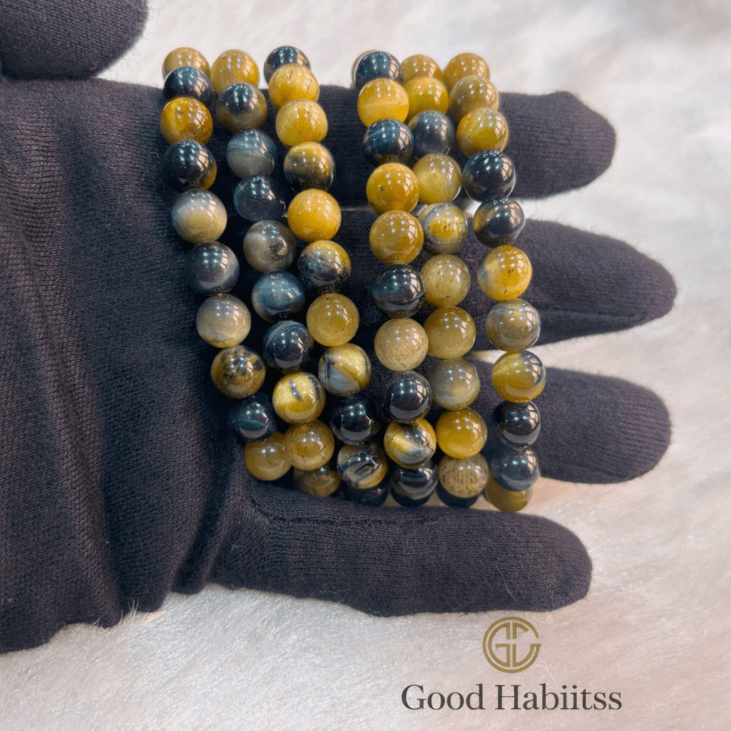 Golden Blue Tiger Eye Bracelet - GOOD HABITSS