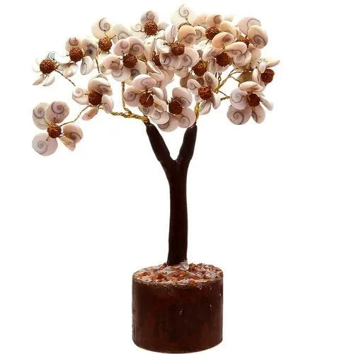 Gomti Chakra Tree with Beads Rudraksha (White and Brown) - GOOD HABITSS