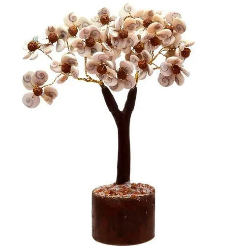 Gomti Chakra Tree with Beads Rudraksha (White and Brown) - GOOD HABITSS