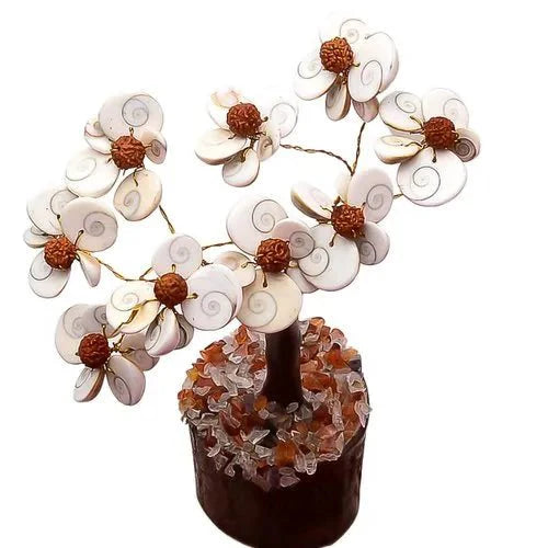 Gomti Chakra Tree with Beads Rudraksha (White and Brown) - GOOD HABITSS