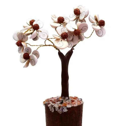 Gomti Chakra Tree with Beads Rudraksha (White and Brown) - GOOD HABITSS