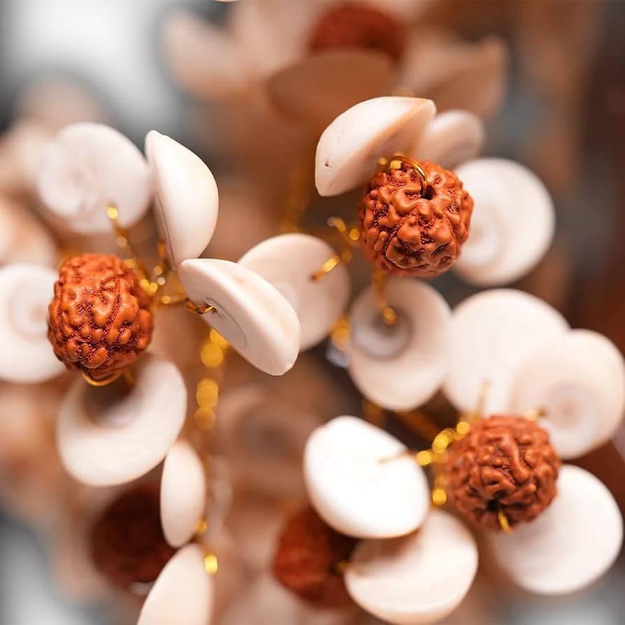 Good Habitss Stone and Rudraksha Gomti Chakra Tree with Rudraksha Beads - GOOD HABITSS
