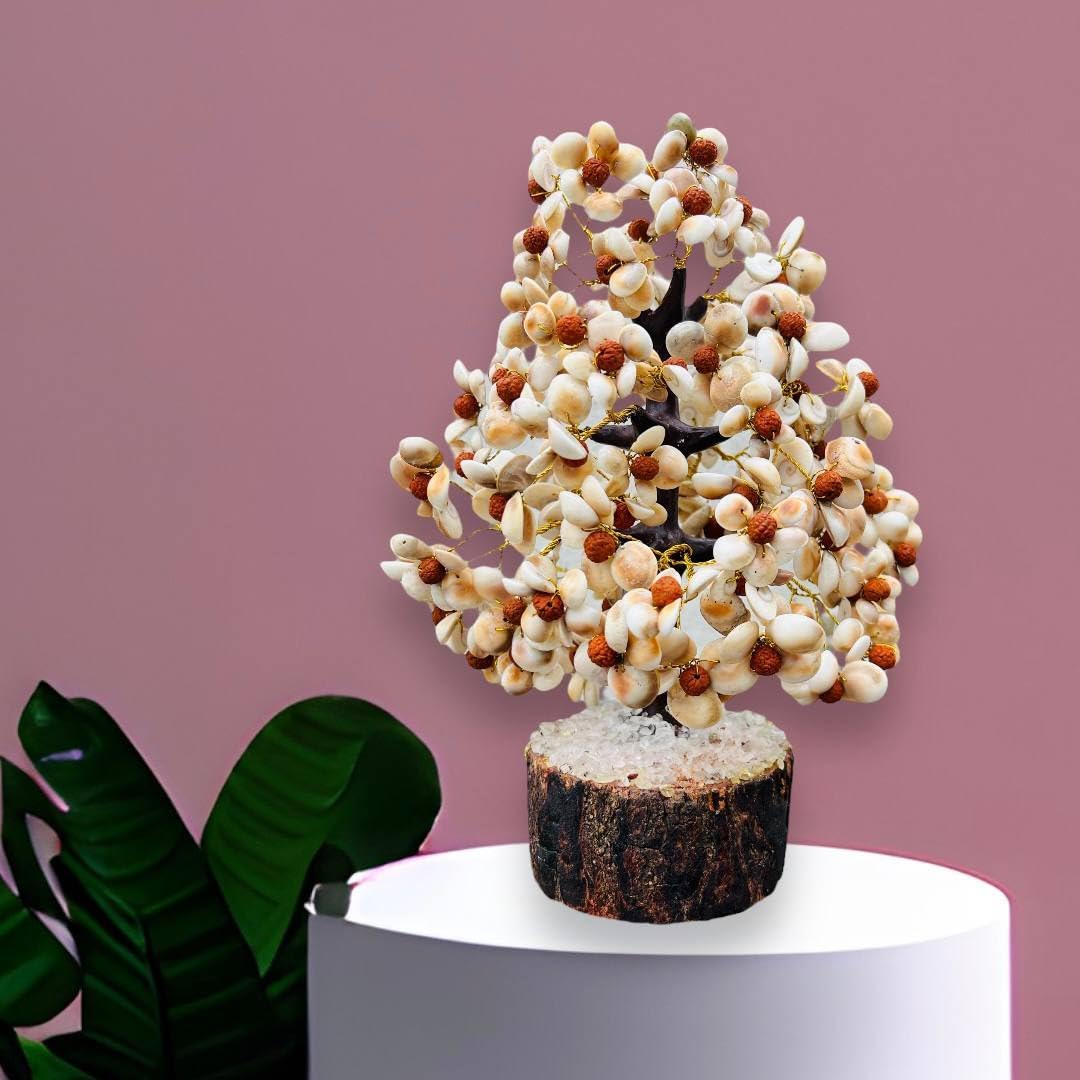 Good Habitss Stone and Rudraksha Gomti Chakra Tree with Rudraksha Beads - GOOD HABITSS