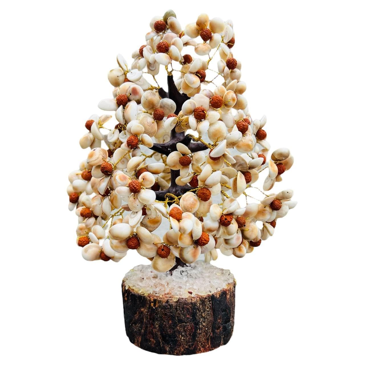Good Habitss Stone and Rudraksha Gomti Chakra Tree with Rudraksha Beads - GOOD HABITSS