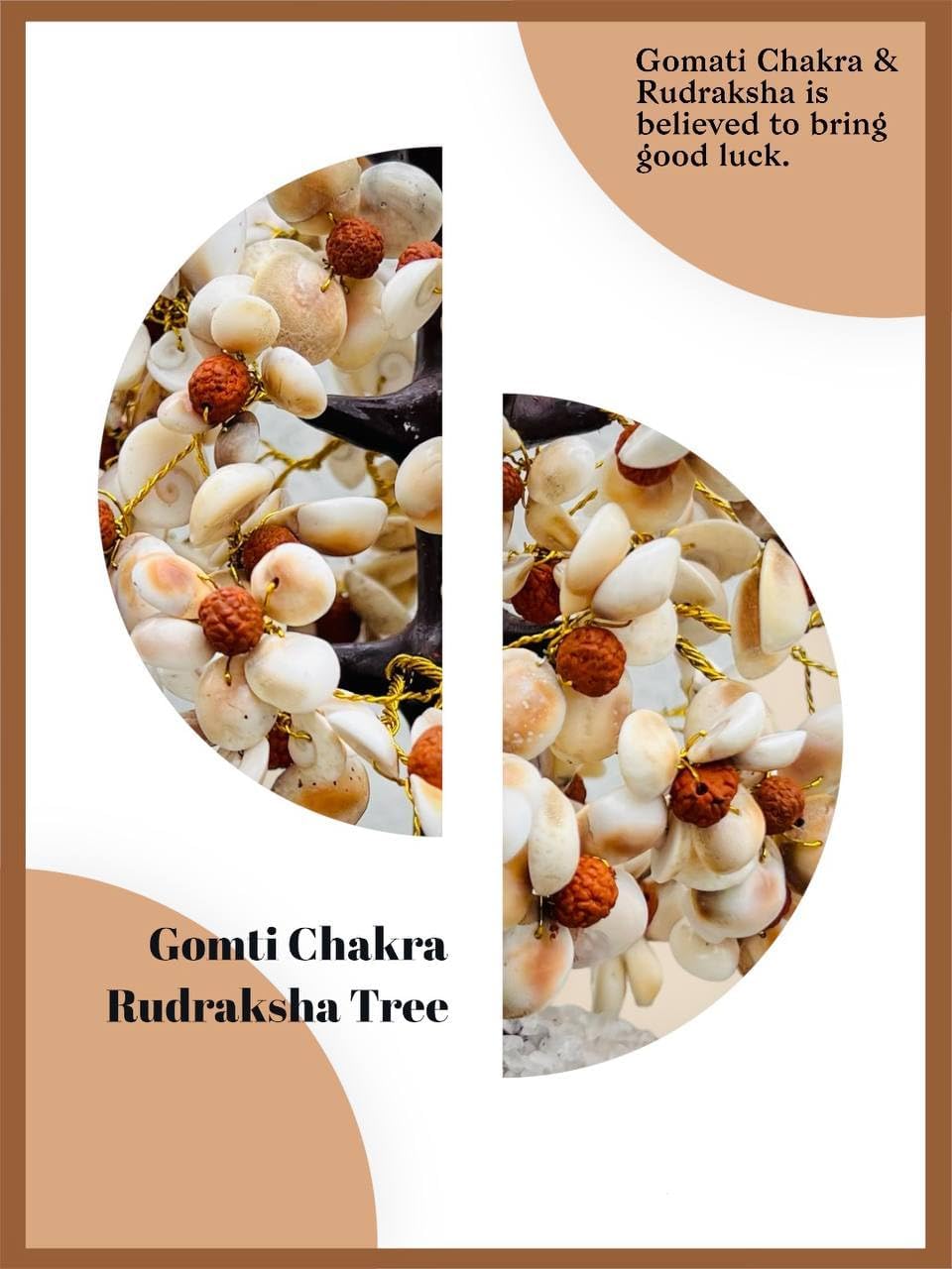 Good Habitss Stone and Rudraksha Gomti Chakra Tree with Rudraksha Beads - GOOD HABITSS