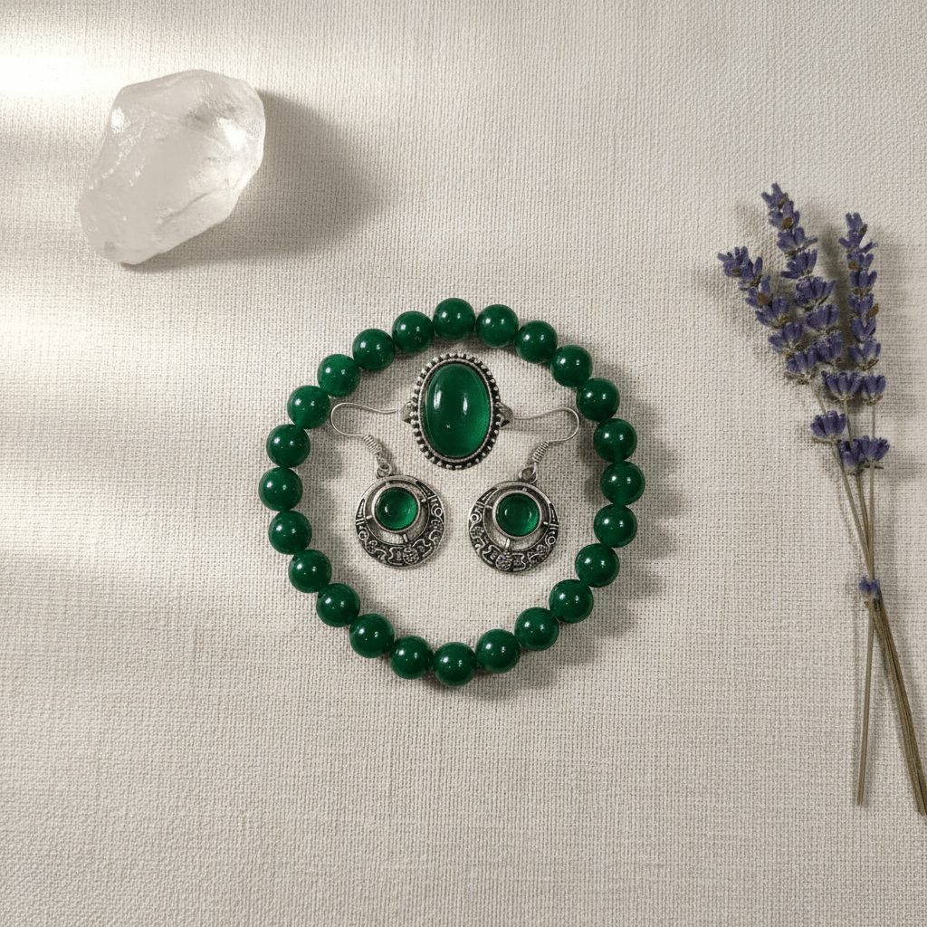 Green Aventurine Healing Crystal Jewelry Set - GOOD HABITSS