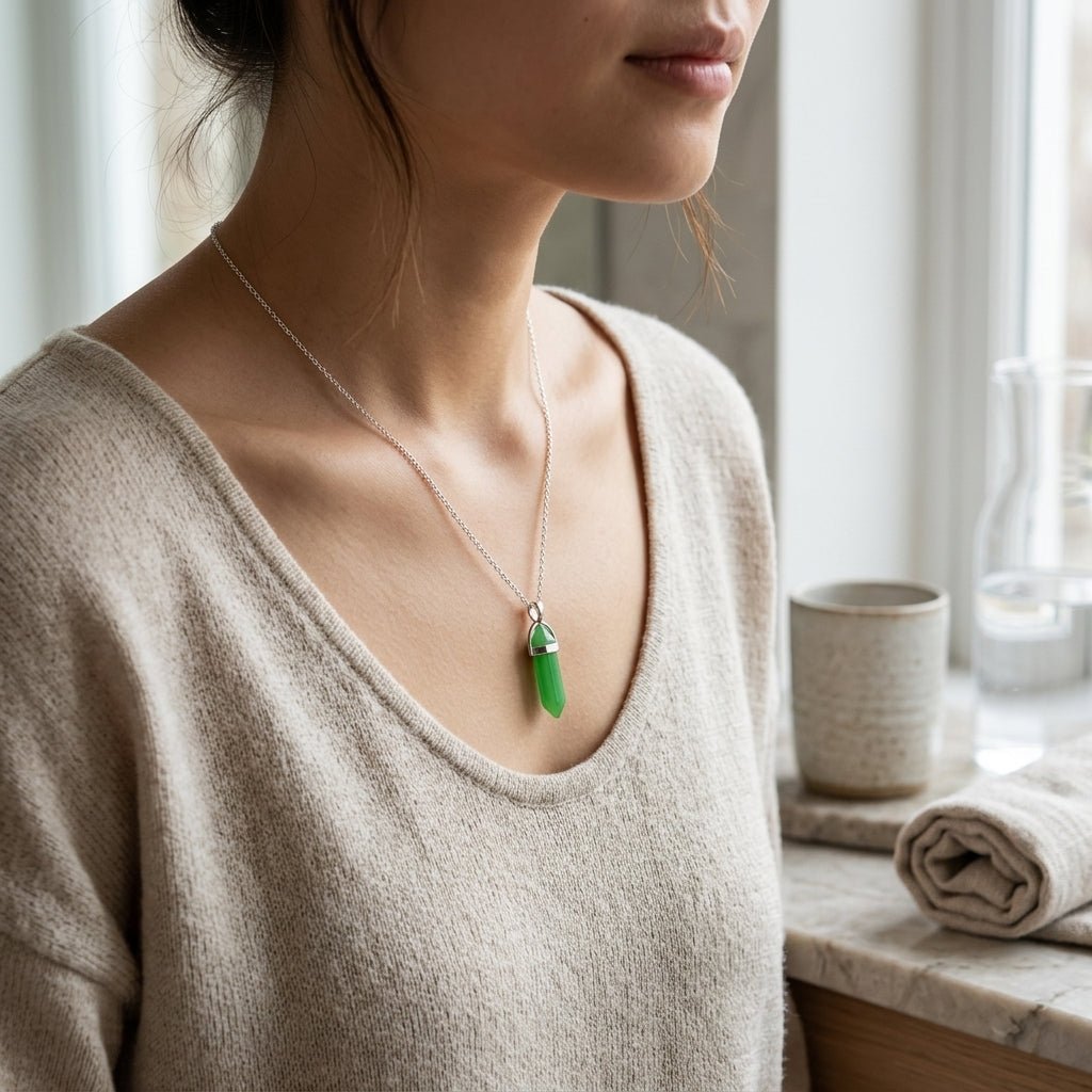 Green Aventurine Pencil Pendant - GOOD HABITSS