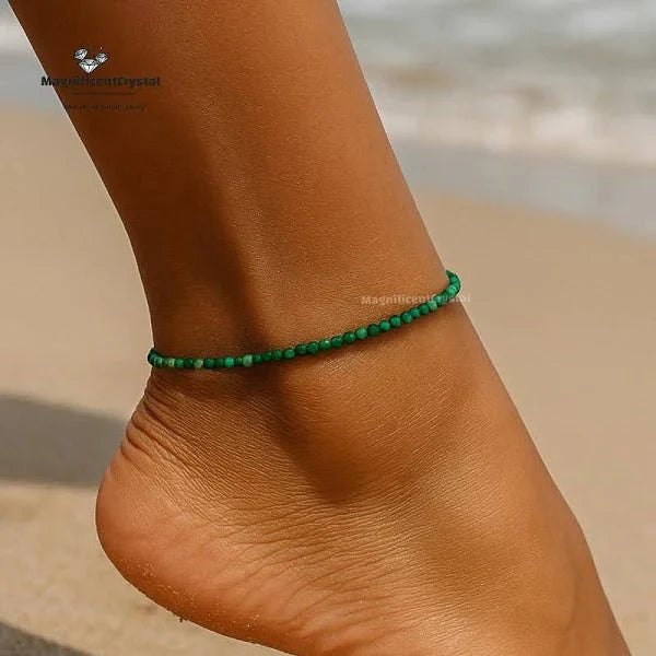 Green Jade Anklet - GOOD HABITSS