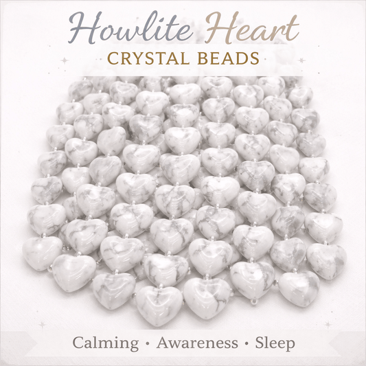 Howlite Heart Crystal Beads Line - GOOD HABITSS
