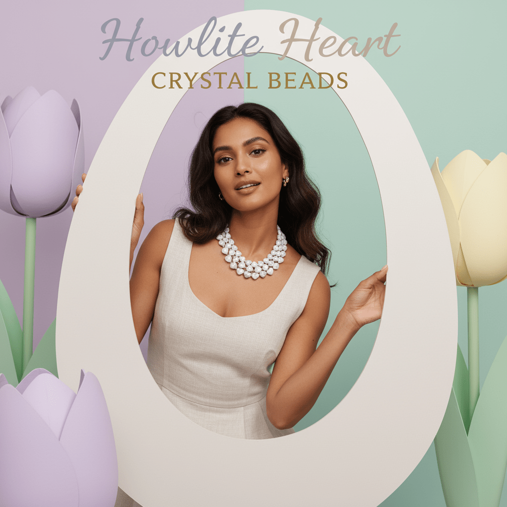 Howlite Heart Crystal Beads Line - GOOD HABITSS