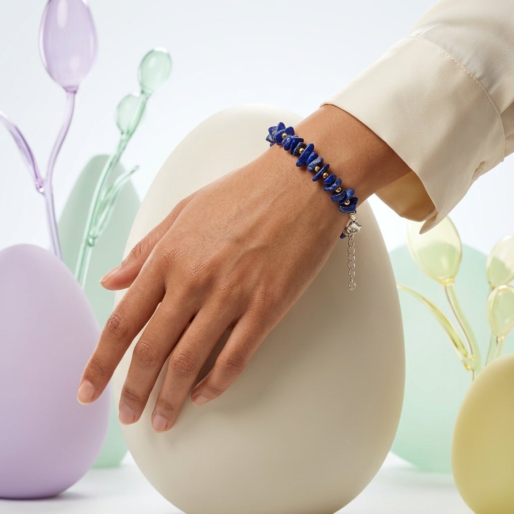 Lapis Lazuli Chips Bracelet - GOOD HABITSS