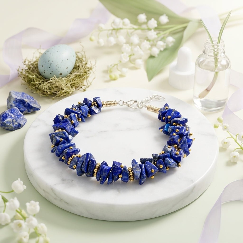 Lapis Lazuli Chips Bracelet - GOOD HABITSS