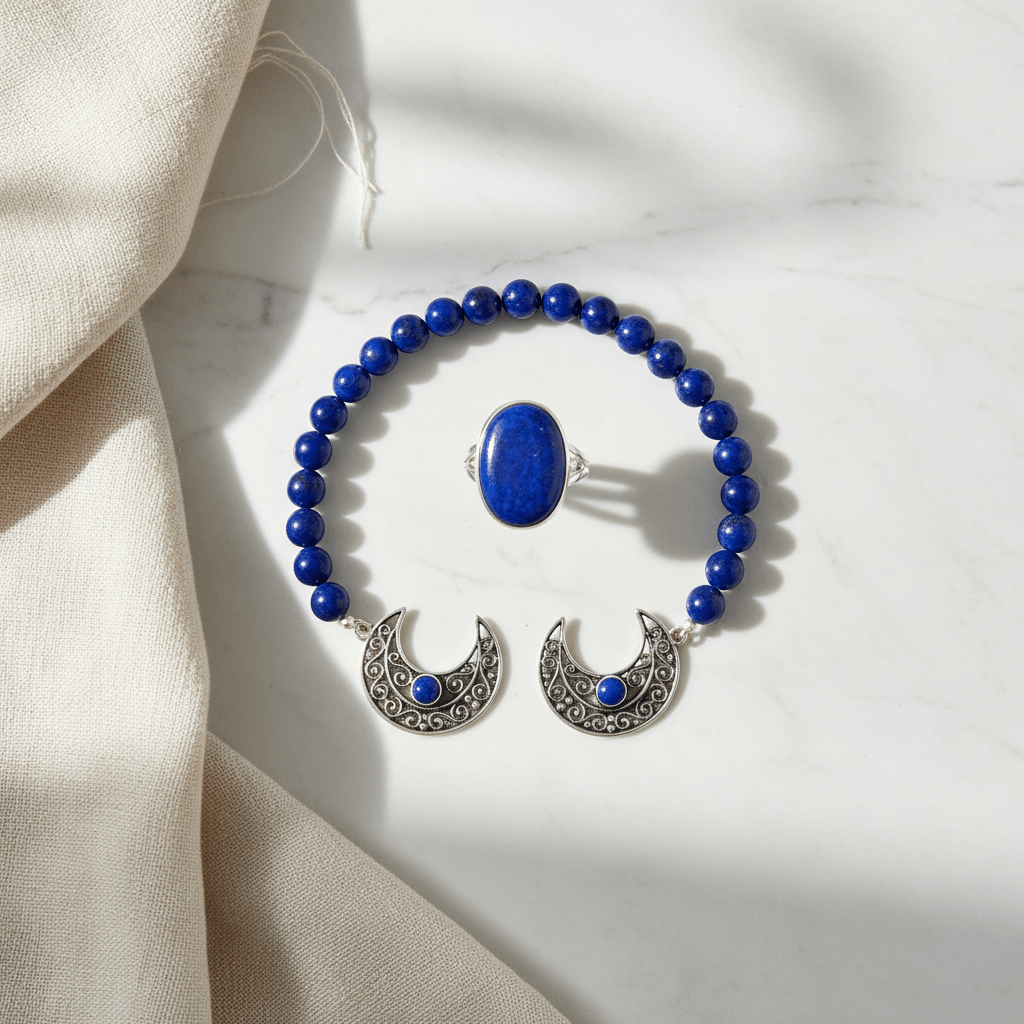 Lapis Lazuli Healing Crystal Jewelry Set - GOOD HABITSS