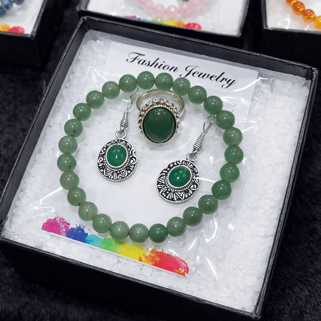 Light Green Aventurine Healing Crystal Jewelry Set - GOOD HABITSS