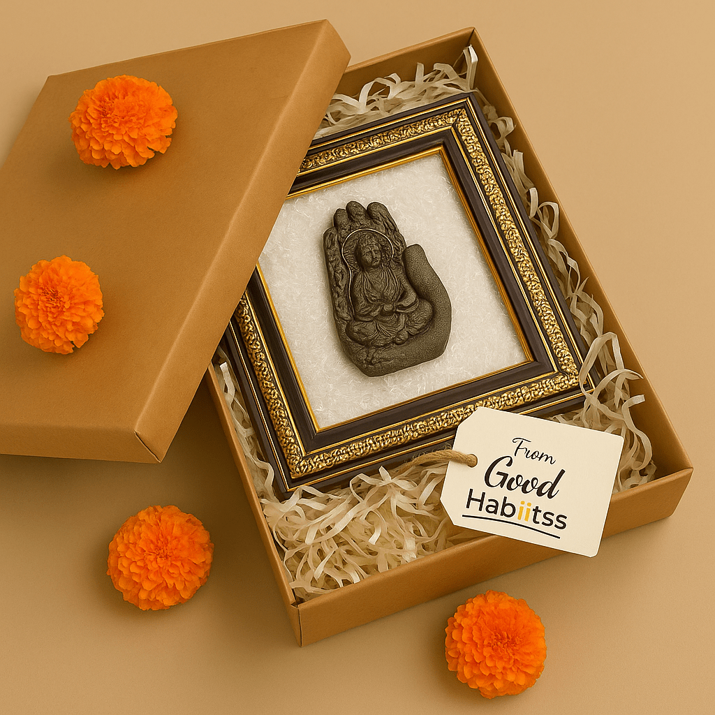 Lord Buddha Pyrite & Selenite Healing Frame - GOOD HABITSS