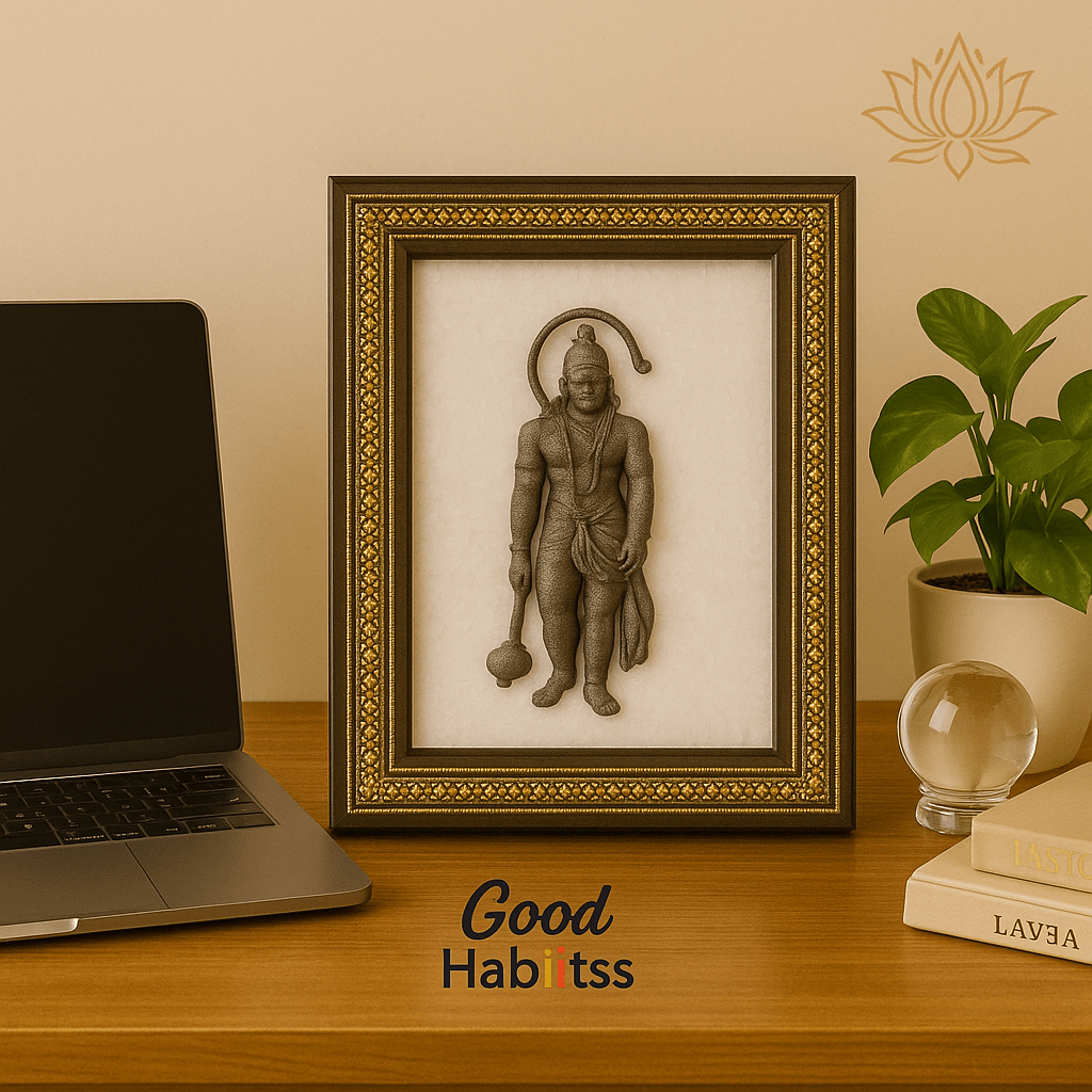Lord Hanuman Pyrite & Selenite Healing Frame - GOOD HABITSS