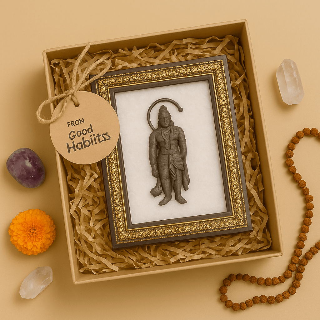Lord Hanuman Pyrite & Selenite Healing Frame - GOOD HABITSS