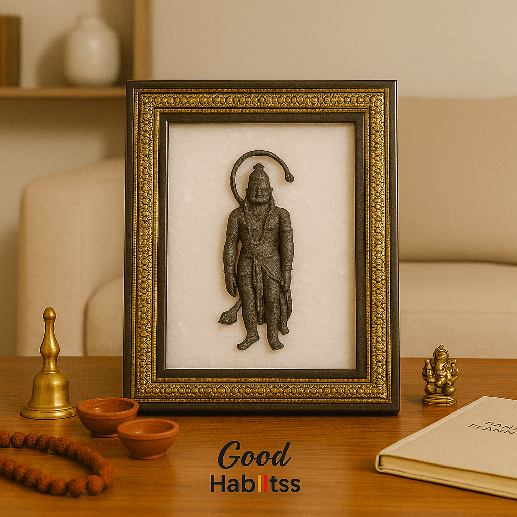Lord Hanuman Pyrite & Selenite Healing Frame - GOOD HABITSS