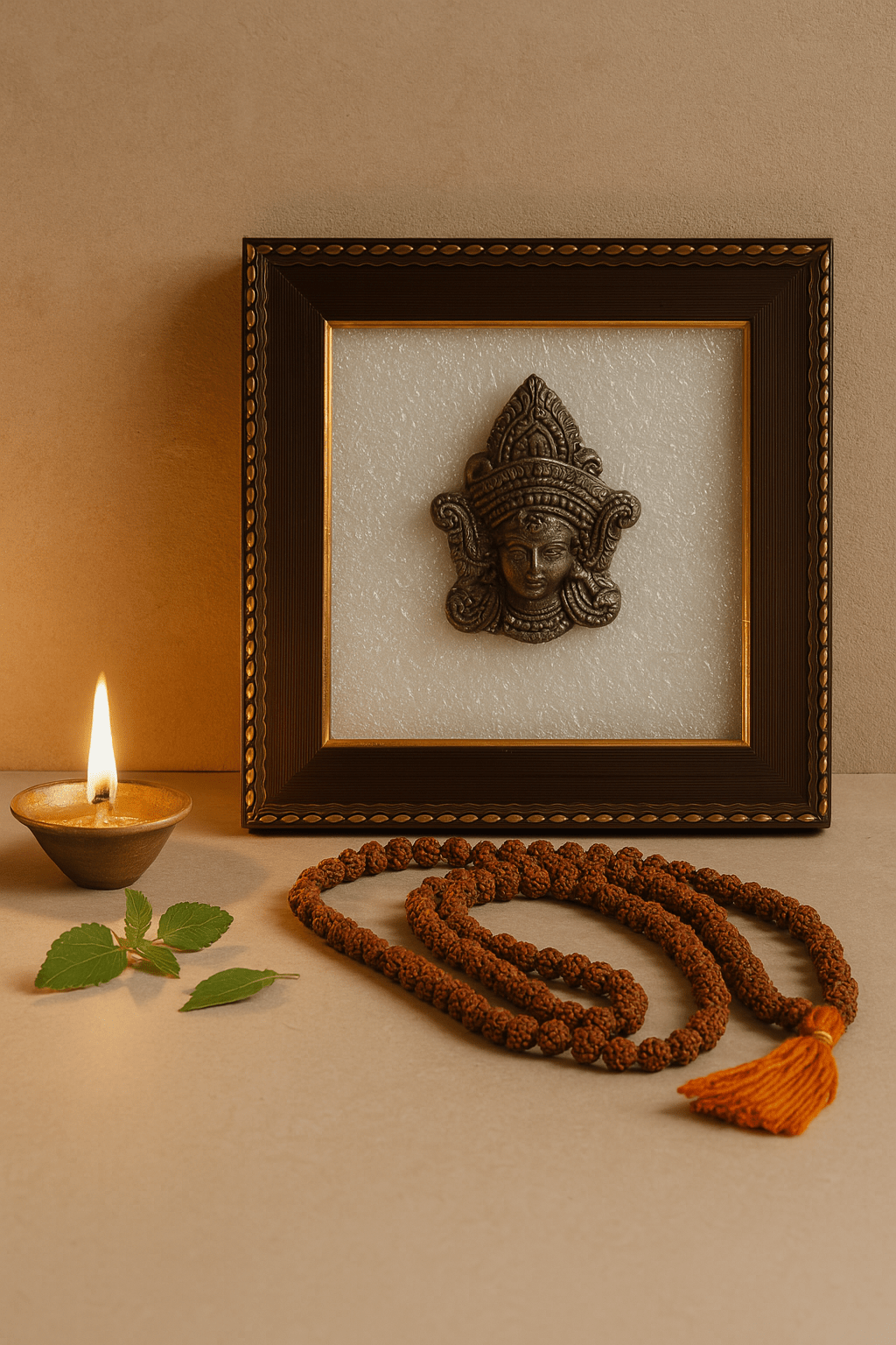 Lord Mai Durga & Selenite Healing Frame - GOOD HABITSS