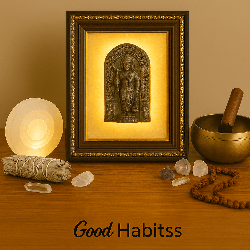 Lord Vishnu Pyrite & Selenite Healing Frame - GOOD HABITSS