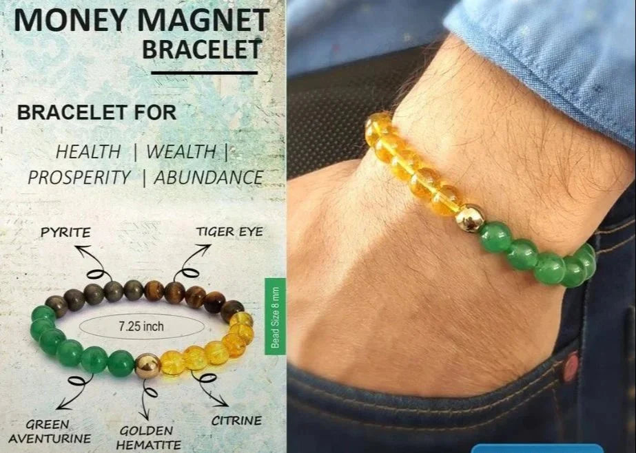 Money Magnetic Crystal Bracelet Stone Beads 8mm - GOOD HABITSS