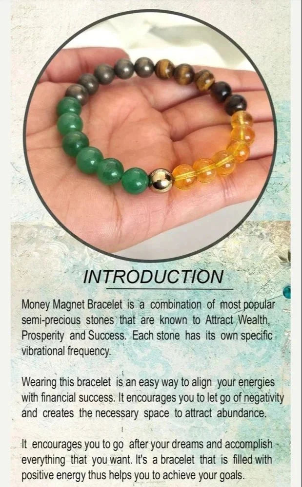 Money Magnetic Crystal Bracelet Stone Beads 8mm - GOOD HABITSS