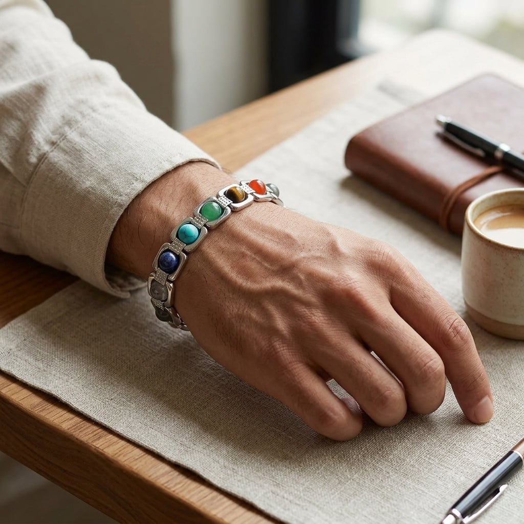 Multi Stone Metal Bracelet - GOOD HABITSS