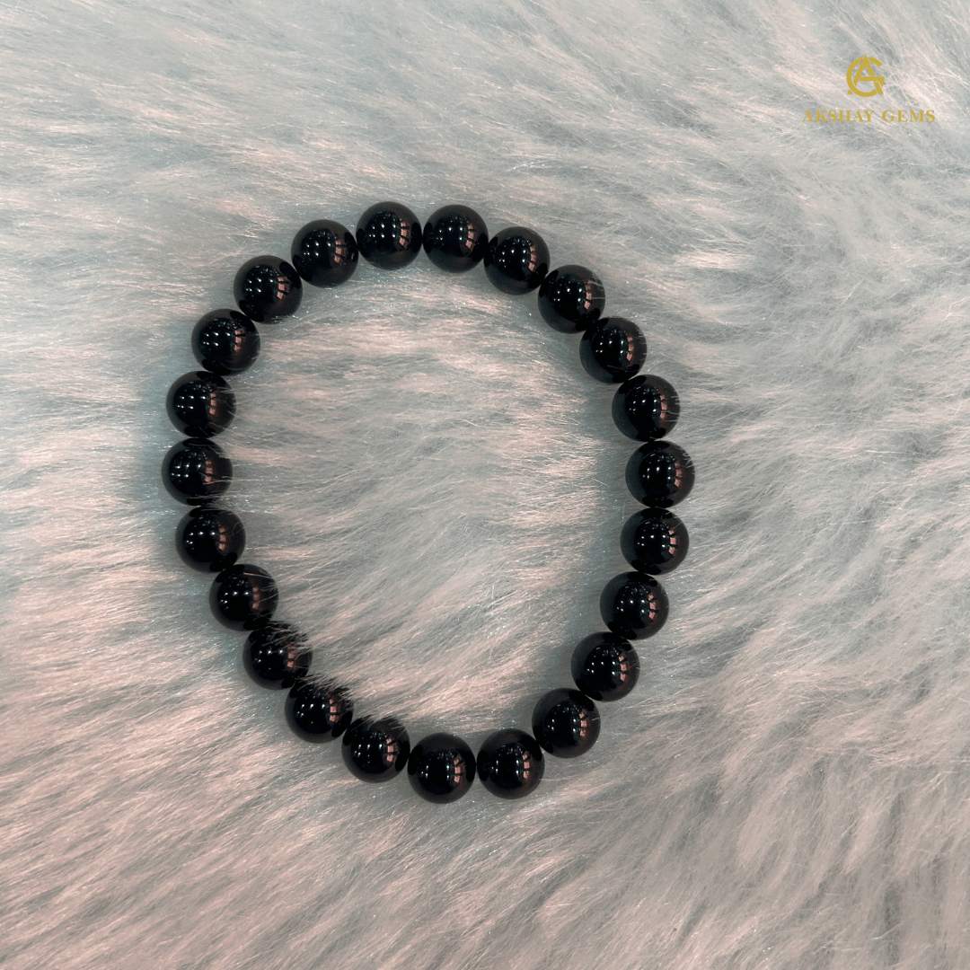 Natural BLACK OBSIDIAN BRACELET - GOOD HABITSS