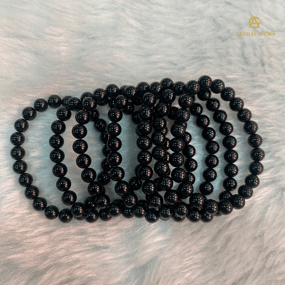 Natural BLACK OBSIDIAN BRACELET - GOOD HABITSS