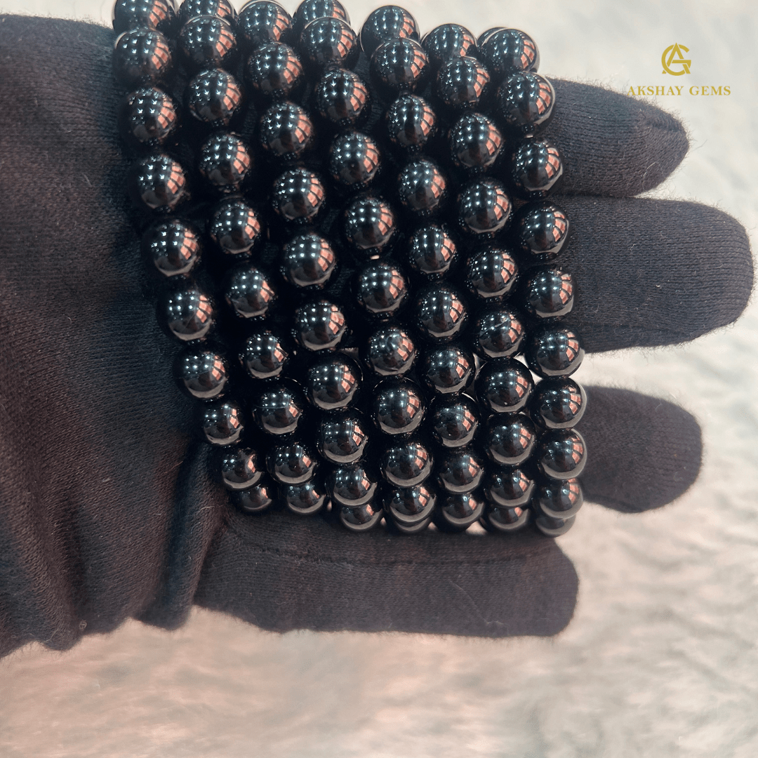 Natural BLACK OBSIDIAN BRACELET - GOOD HABITSS