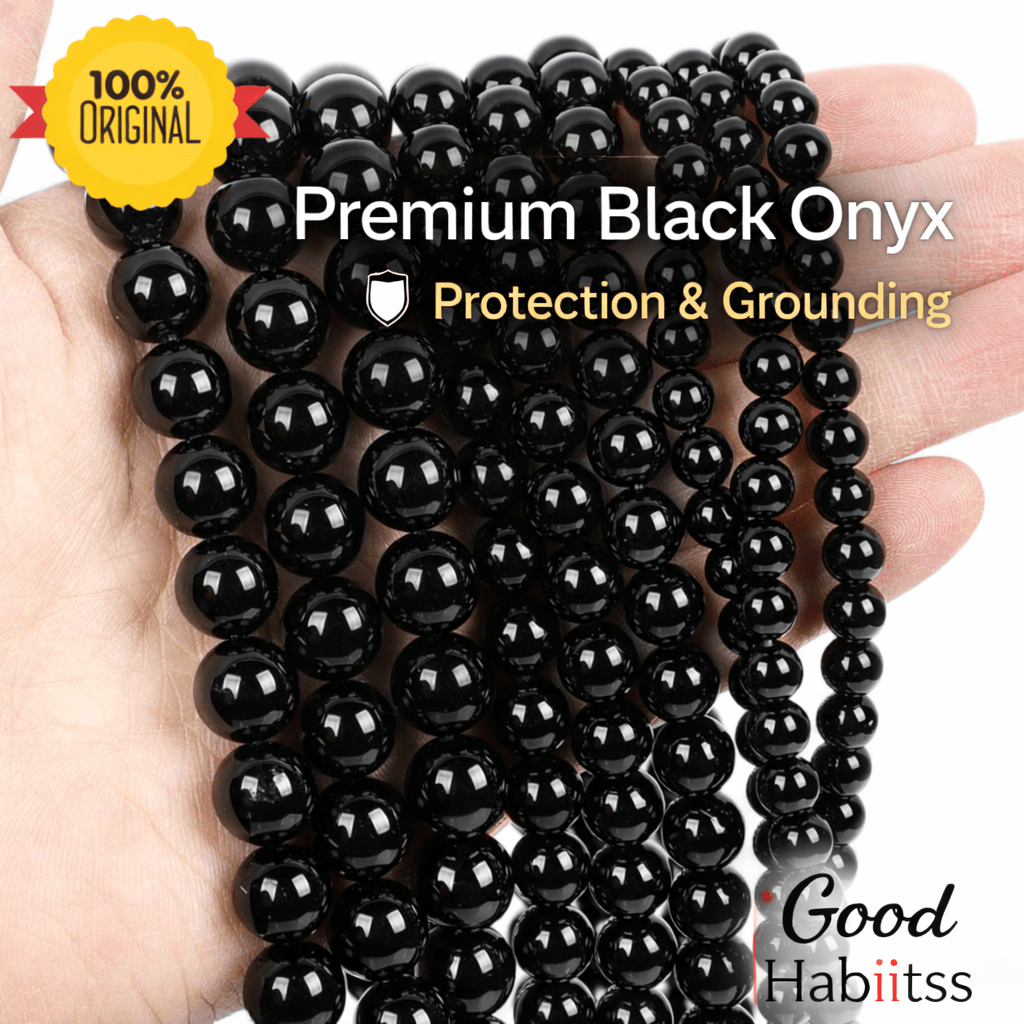 Natural BLACK OBSIDIAN STRING - GOOD HABITSS